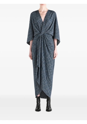 Cortana Astra print draped dress - Blue