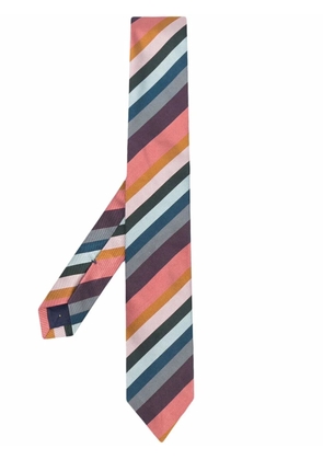 Paul Smith diagonal-stripe silk tie - Blue