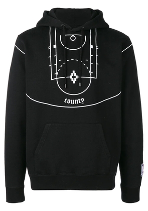 COUNTY OF MILAN basketball court print hoodie - Black