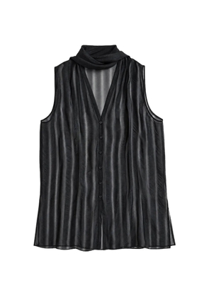 Cortana striped scarf-detail top - Black