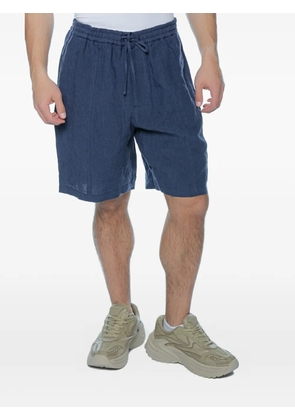 Emporio Armani flax drawstring shorts - Blue