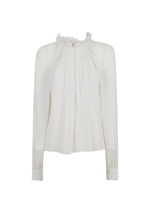 Alberta Ferretti ruffled pleated blouse - White