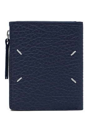Maison Margiela four-stitch grained leather wallet - Blue