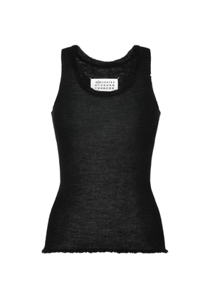 Maison Margiela twist-neckline knitted tank top - Black