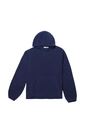 Rier fleece-texture pouch-pocket hoodie - Blue
