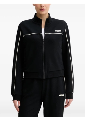 GUESS USA logo-patch piped-trim sweatshirt - Black