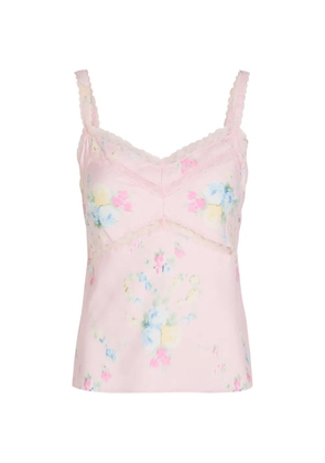 LoveShackFancy Lirena floral-print tank top - Pink