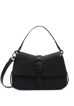 Furla mini Flow logo-plaque leather shoulder bag - Black