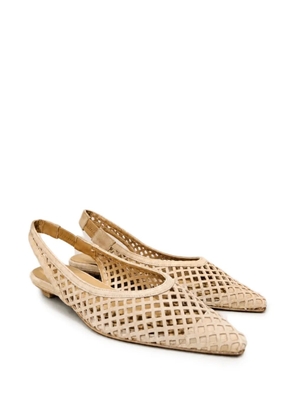 Poche Paris perforated slingback pumps - Brown