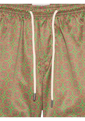 PENINSULA SWIMWEAR geometric-print drawstring swim shorts - Green