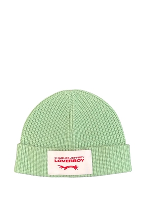 Charles Jeffrey Loverboy chunky ribbed beanie hat - Green