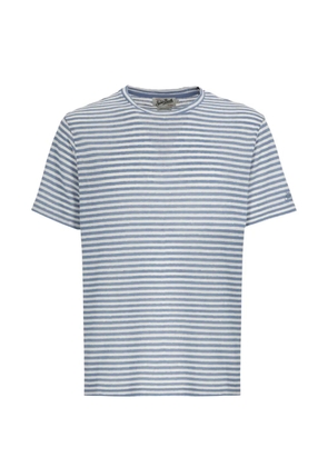 MC2 Saint Barth striped logo-embroidered T-shirt - Blue