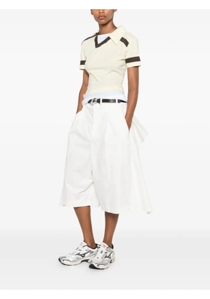 Hed Mayner pleated draped-panel shorts - White
