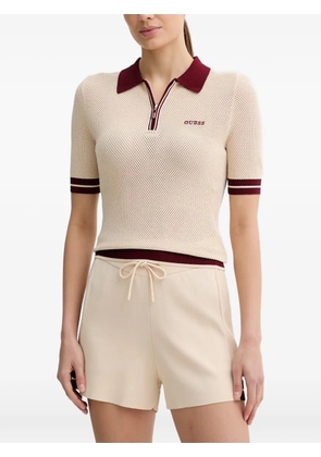 GUESS USA half-zip polo shirt - Neutrals