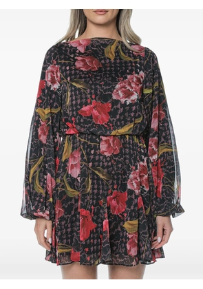 Ted Baker floral-print long-sleeve dress - Black
