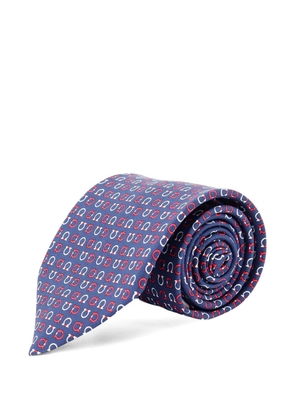 Ferragamo Gancini-pattern tie - Blue
