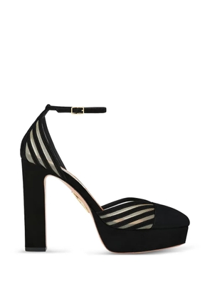 Aquazzura Alana Plateau suede heeled pumps - Black