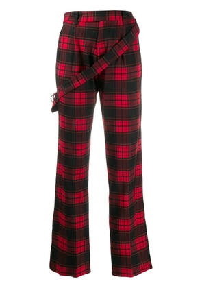 UNRAVEL PROJECT checked denim trousers - Black