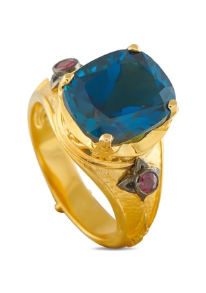 Konstantino topaz and ruby ring - Gold