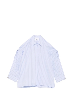 Erika Cavallini pinstripe cold-shoulder shirt - Blue