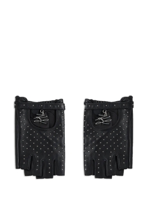 Karl Lagerfeld studded fingerless gloves - Black
