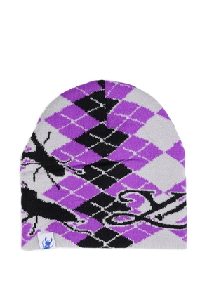 Yumin Ha argyle-pattern beanie hat - Purple
