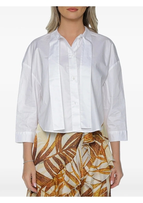 Armani Exchange cropped panelled shirt - White