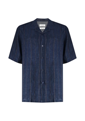 Brunello Cucinelli striped linen shirt - Blue