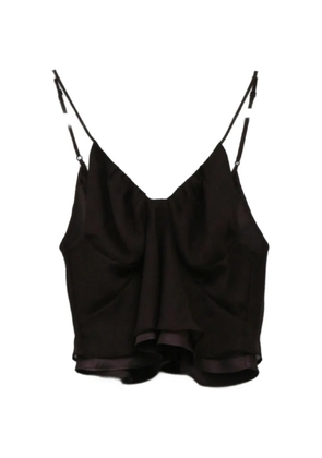YANGKEHAN silk-satin draped top - Purple