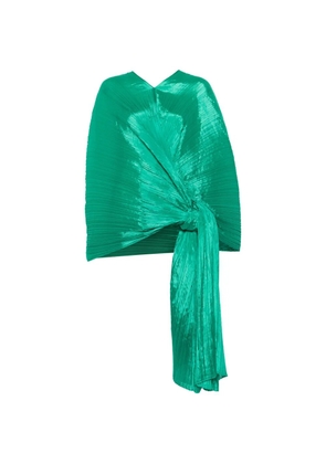 Pleats Please Issey Miyake knot-detail pleated blouse - Green