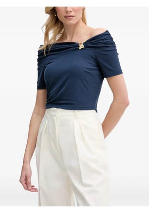 GUESS USA off-shoulder ruched-detail top - Blue