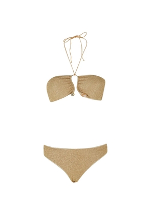 Oséree metallic-effect charm-detail bikini - Gold