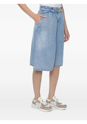 Armani Exchange pleated denim shorts - Blue
