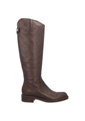 Gucci Pre-Owned Guccissima knee-high boots - Brown