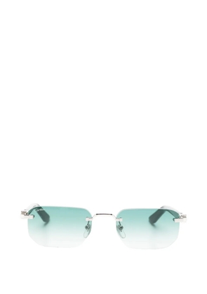 Cartier Eyewear rimless rectangle-frame sunglasses - Green