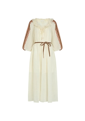 ZIMMERMANN Aster embroidered ruffled maxi dress - Neutrals