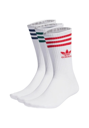 adidas three-stripes logo socks (set of three) - White