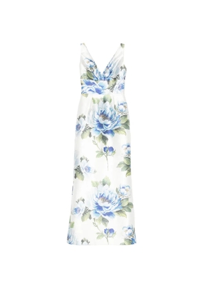 SILK LOVE & LACE Coralia floral-print bow-detail maxi dress - White