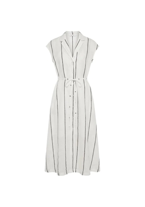 MeimeiJ striped belted midi dress - White