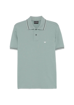 Emporio Armani logo-embroidered polo shirt - Blue