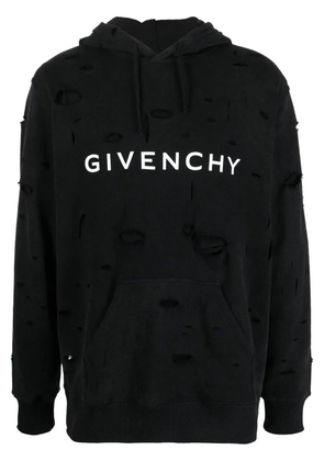 Givenchy distressed-effect drawstring hoodie - Black