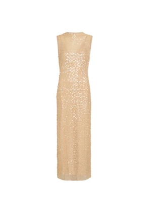 Shona Joy Everly sequin-embellished sleeveless maxi dress - Neutrals