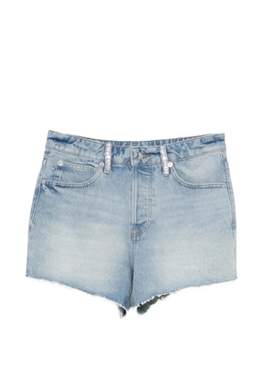 Alexander Wang crystal-embellished frayed shorts - Blue