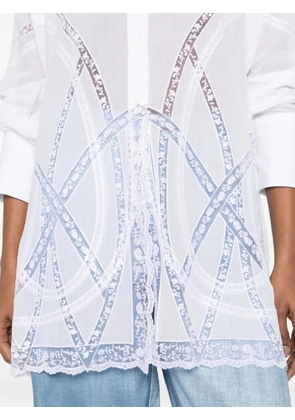 Ermanno Scervino lace-trim panelled shirt - White