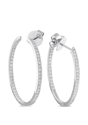 Memoire diamond hoop earrings - Silver
