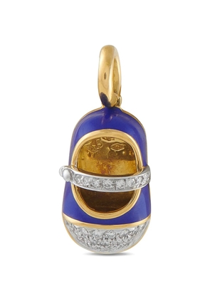 Aaron Basha Baby Shoe diamond pendant - Gold