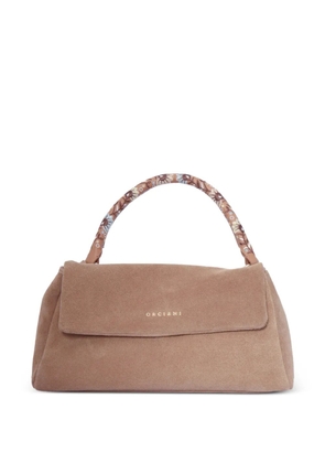 Orciani Sveva Longuette suede tote bag - Brown