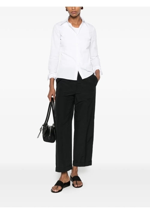 Peserico elasticated-waistband turned-up-cuff trousers - Black
