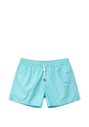 Fedeli Madeira micro-patterned drawstring swim shorts - Blue