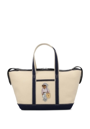 Polo Ralph Lauren mini Polo Bear canvas tote bag - Neutrals